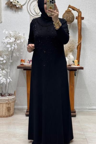 ELİS TAŞLI ELBİSE  Siyah Taş