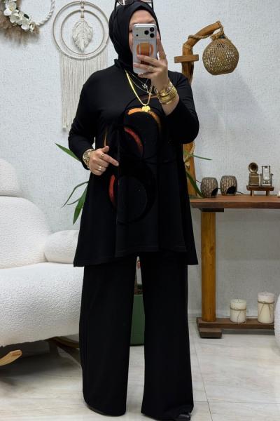 GALAKSİ TAŞLI TAKIM  Siyah