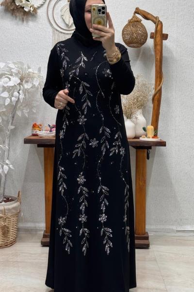 LAVİNYA TAŞLI ELBİSE Siyah