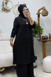 LİNE TAŞLI TAKIM Siyah
