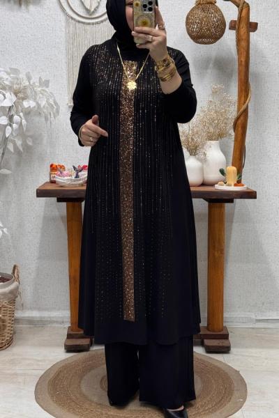 NİHANNA MAXİ BOY TUNİK TAKIM Gold