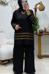 ŞAHİKA TAŞLI TAKIM  Siyah
