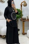VİOLEN TAŞLI TAKIM    gümüş Gri Siyah