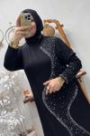 ZERA TAŞLI ELBİSE Siyah